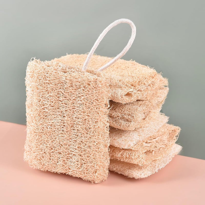 KADS Natural Loofah Sponge Unbleached 4 Pcs Luffa in Bulk Eco Friendly Deep Clean Exfoliating Bath Scrubber for Adults Men and Women Shower and Body Skin Care 12cm Length - Image 4
