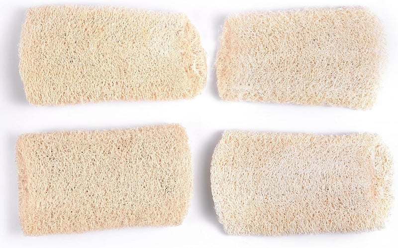 KADS Natural Loofah Sponge Unbleached 4 Pcs Luffa in Bulk Eco Friendly Deep Clean Exfoliating Bath Scrubber for Adults Men and Women Shower and Body Skin Care 12cm Length - Image 3