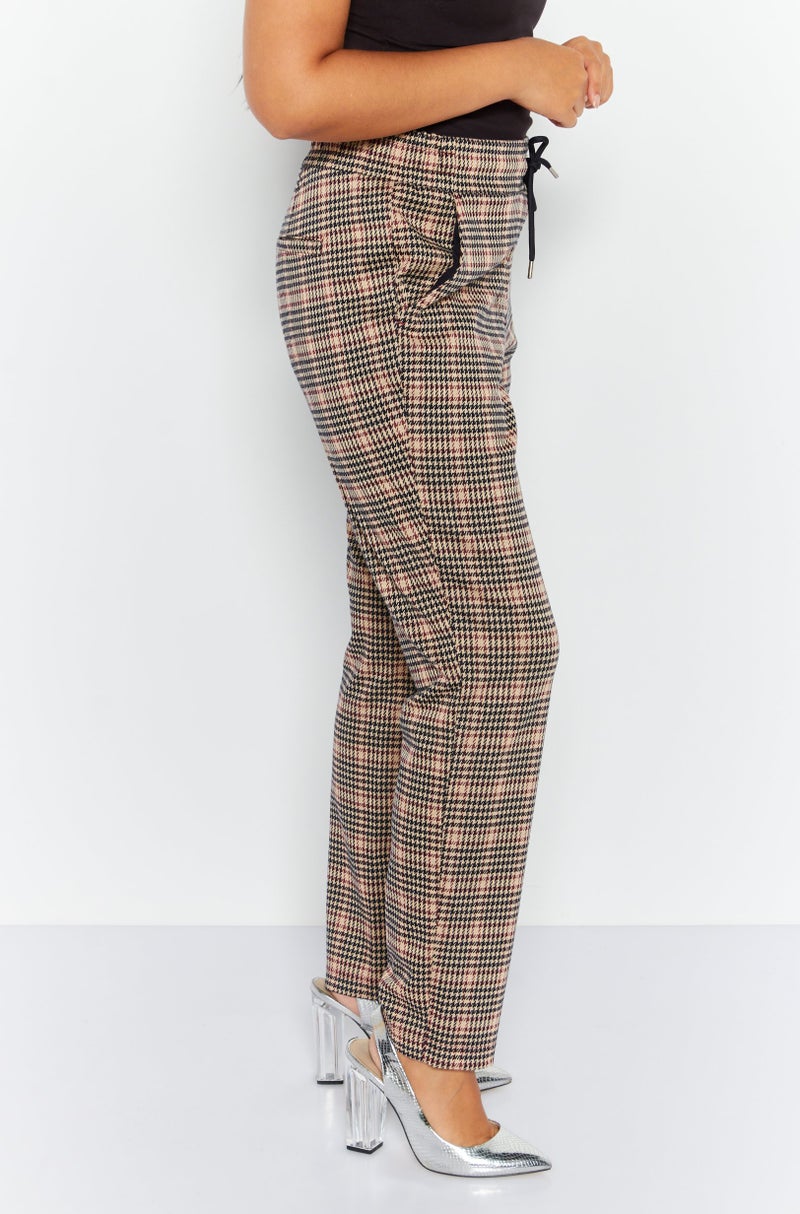 Tchibo Women Textured Straight Leg Pants, Beige  - Image 3