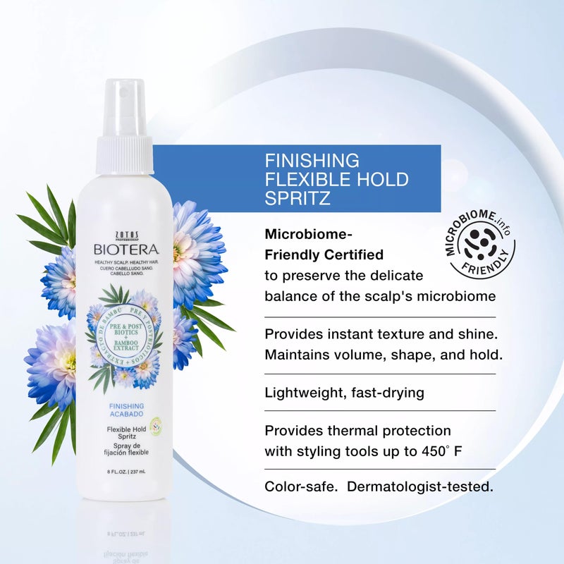 BIOTERA Finishing Flexible Hold Spritz Spray | Instant Texture | Maintains Volume & Shape| Microbiome Friendly | Vegan & Animal Test Free | Paraben Free | Color-Safe | 8 Fl Oz - Image 2
