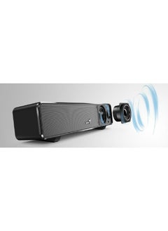 جينيس سماعة GENIUS USB SOUNDBAR 100 باللون الأسود توفر صوتًا واضحًا وقويًا مع تصميم أنيق ومضغوط سهلة الاتصال عبر USB مثالية لتحسين تجربة الصوت على الكمبيوتر أو اللابتوب 31730024400  - Image 3