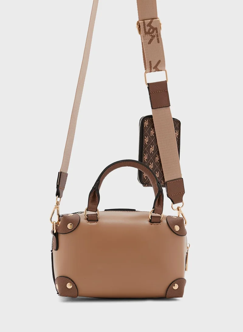 RIVER ISLAND Mgram Trunk Crossbody