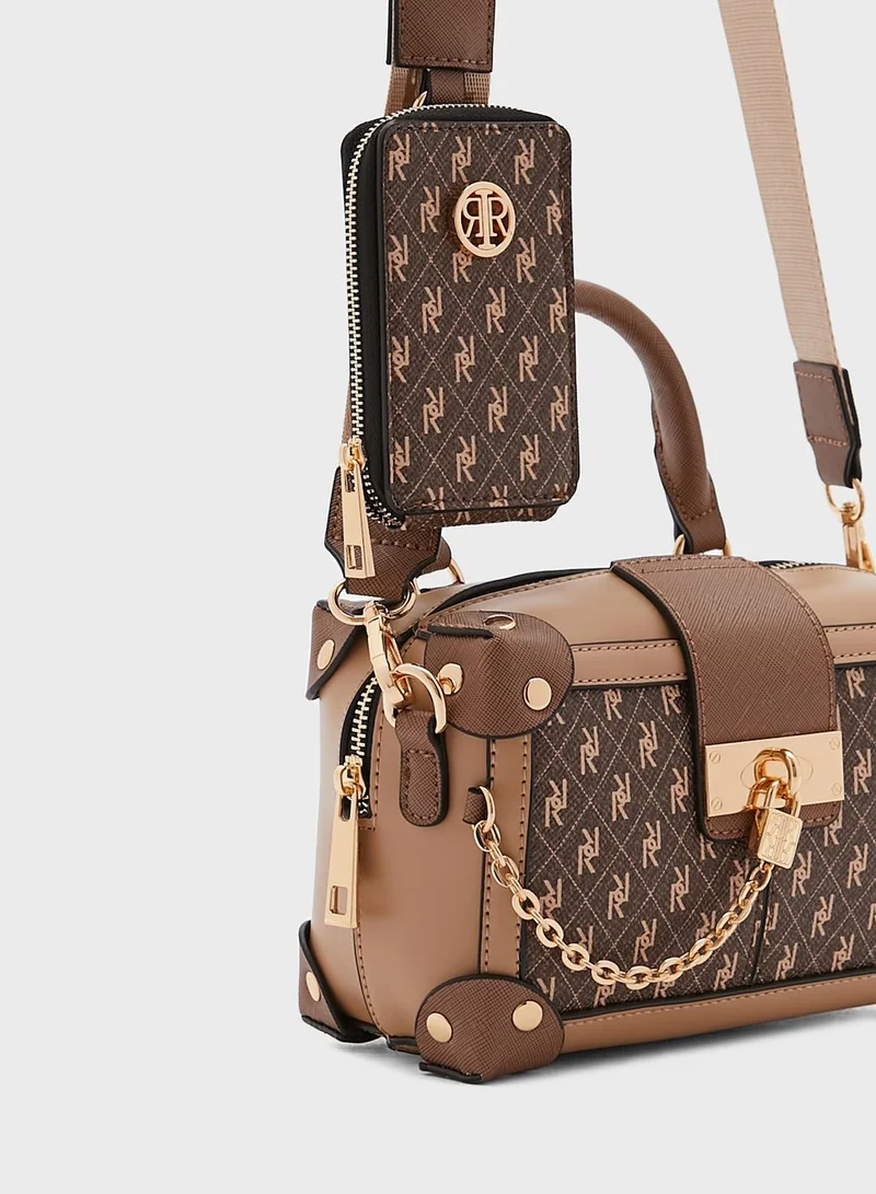 RIVER ISLAND Mgram Trunk Crossbody