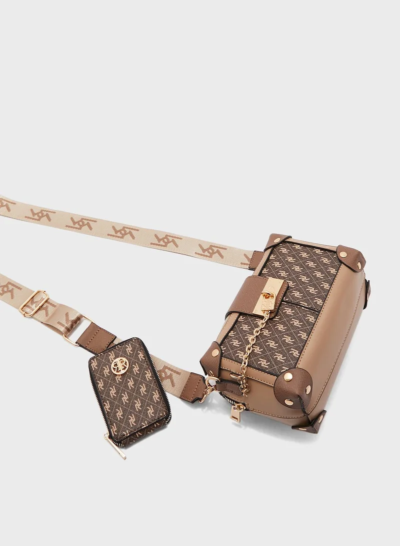 RIVER ISLAND Mgram Trunk Crossbody