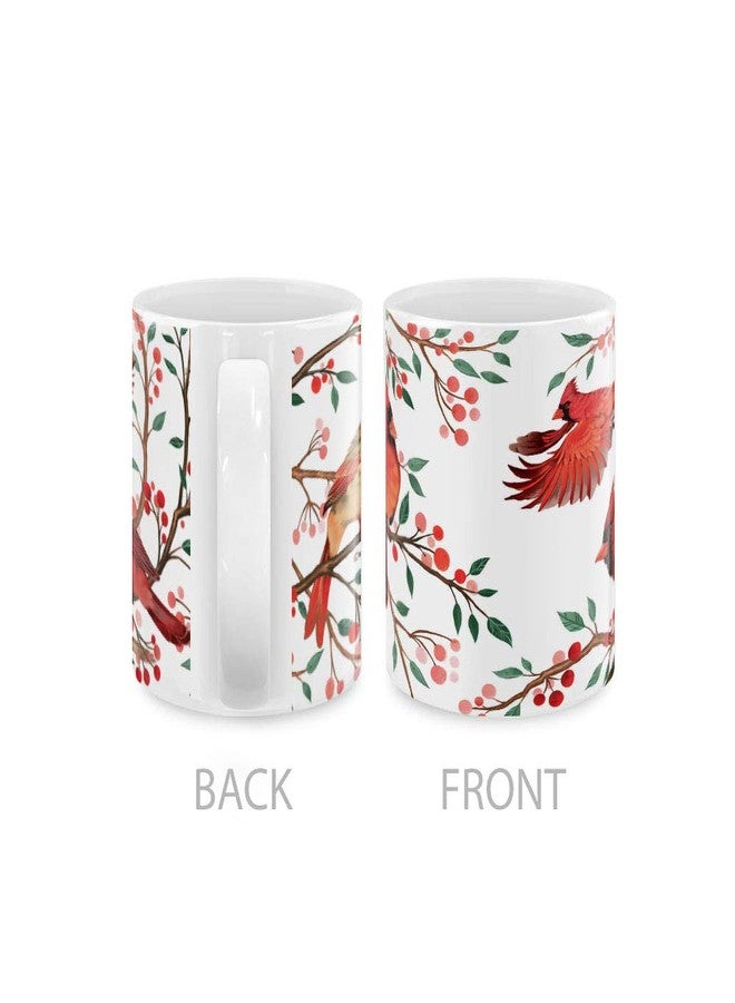 MUGBREW Red Cardinal Birds Ceramic Coffee Mug Tea Cup, 11 OZ - Image 3