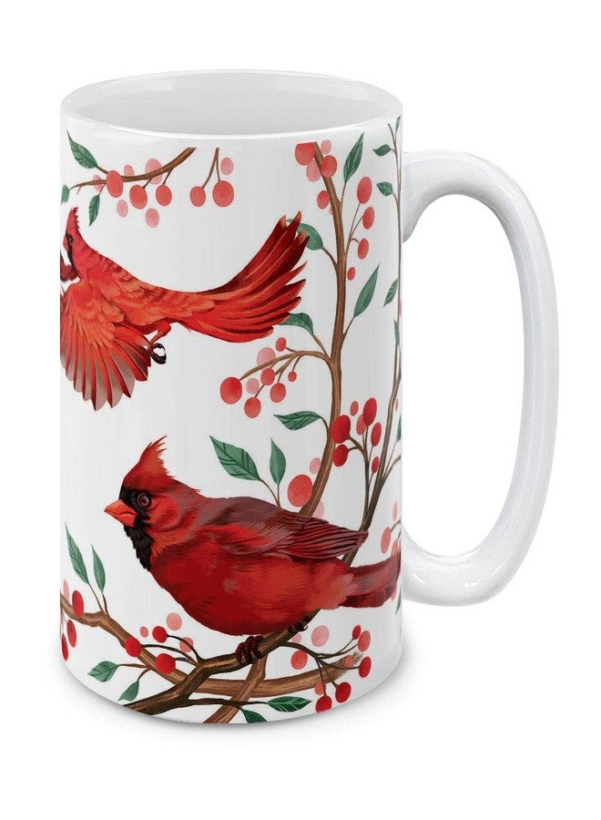 MUGBREW Red Cardinal Birds Ceramic Coffee Mug Tea Cup, 11 OZ - Image 1