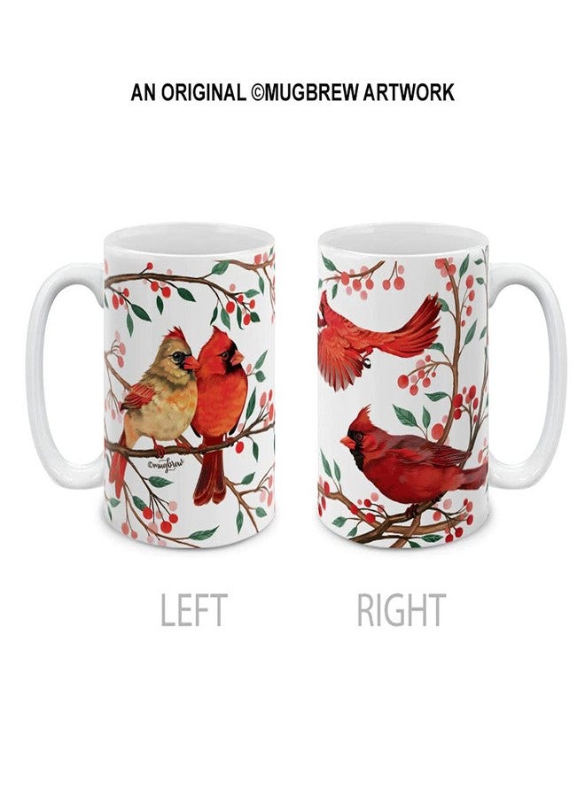 MUGBREW Red Cardinal Birds Ceramic Coffee Mug Tea Cup, 11 OZ - Image 2