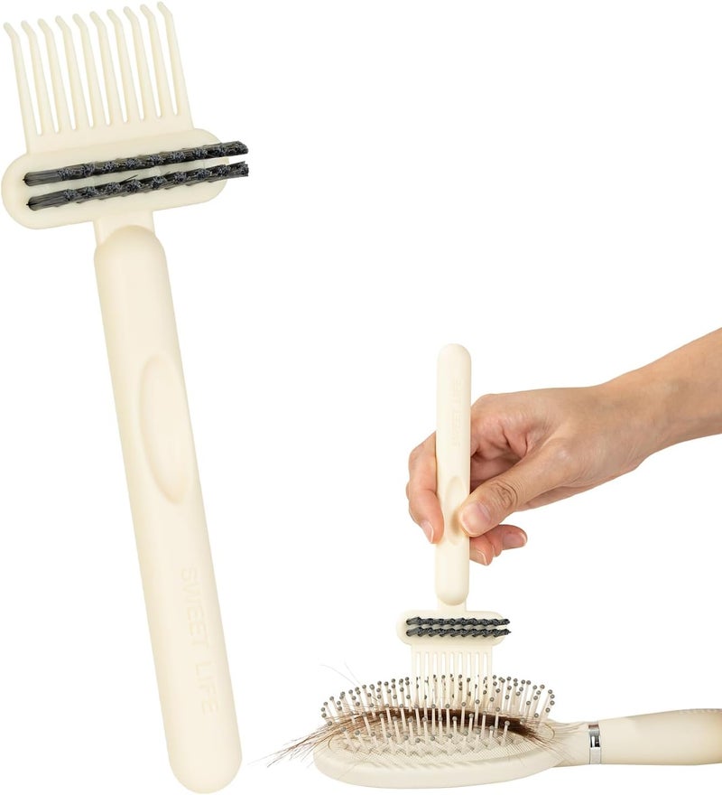 RHOS 2-in-1 Hair Brush Cleaner Tool, Comb Cleaner for Removing Hair and Dust, Ideal for Home, Salon Use (1 Pack - Beige) - Image 1