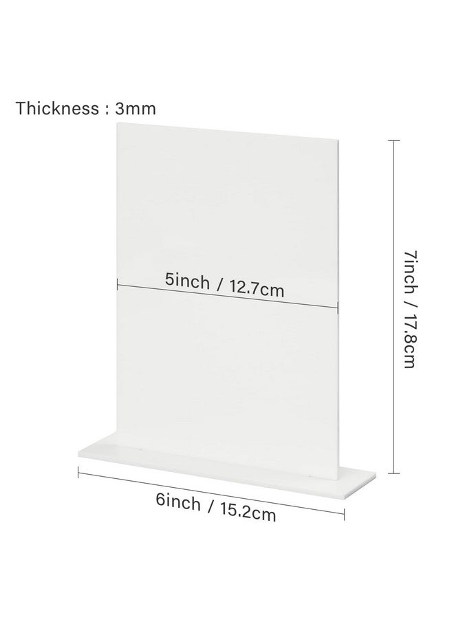 JINMURY JINMURY 5x7 Inch White Acrylic Blank Sign with Stand | 10 Pack Blank White Acrylic Table Signs and Base for DIY Wedding Table Numbers, Wedding Signage, Events& Parties  - Image 2