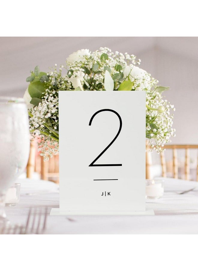 JINMURY JINMURY 5x7 Inch White Acrylic Blank Sign with Stand | 10 Pack Blank White Acrylic Table Signs and Base for DIY Wedding Table Numbers, Wedding Signage, Events& Parties  - Image 4