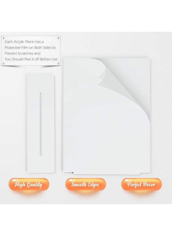 JINMURY JINMURY 5x7 Inch White Acrylic Blank Sign with Stand | 10 Pack Blank White Acrylic Table Signs and Base for DIY Wedding Table Numbers, Wedding Signage, Events& Parties  - Image 3