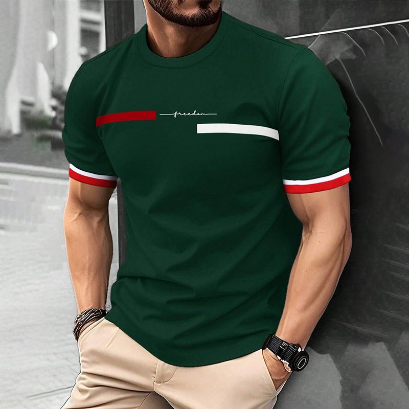 Selling New Men'S Summer 3D Digital Printing Simple Round Neck Short-Sleeved T-Shirt - Image 1