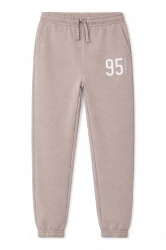 Alan Jones Clothing Boys Joggers Trackpant with Placement Print | Ribbed Waist & Hem | Drawstring Closure | Regular Fit | 15–16 Years_Grey - Image 1