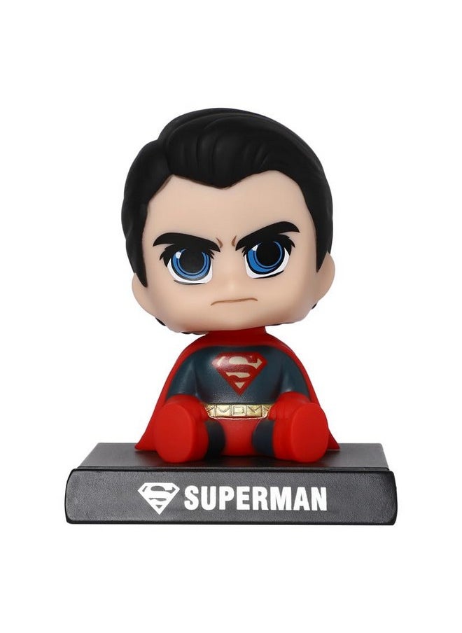 TechPro Techpro Super Hero Action Figure Limited Edition Bobblehead with Mobile Holder for Car Dashboard, Office Desk & Study Table- (Super Man)  - Image 1