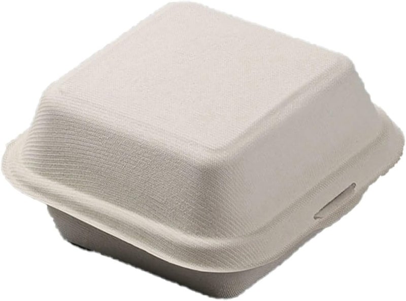 Sandwich Containers 50PCS Eco-Friendly Take Out Boxes - Biodegradable Lidded, Cake Burger Lunch(Brown) - Image 1