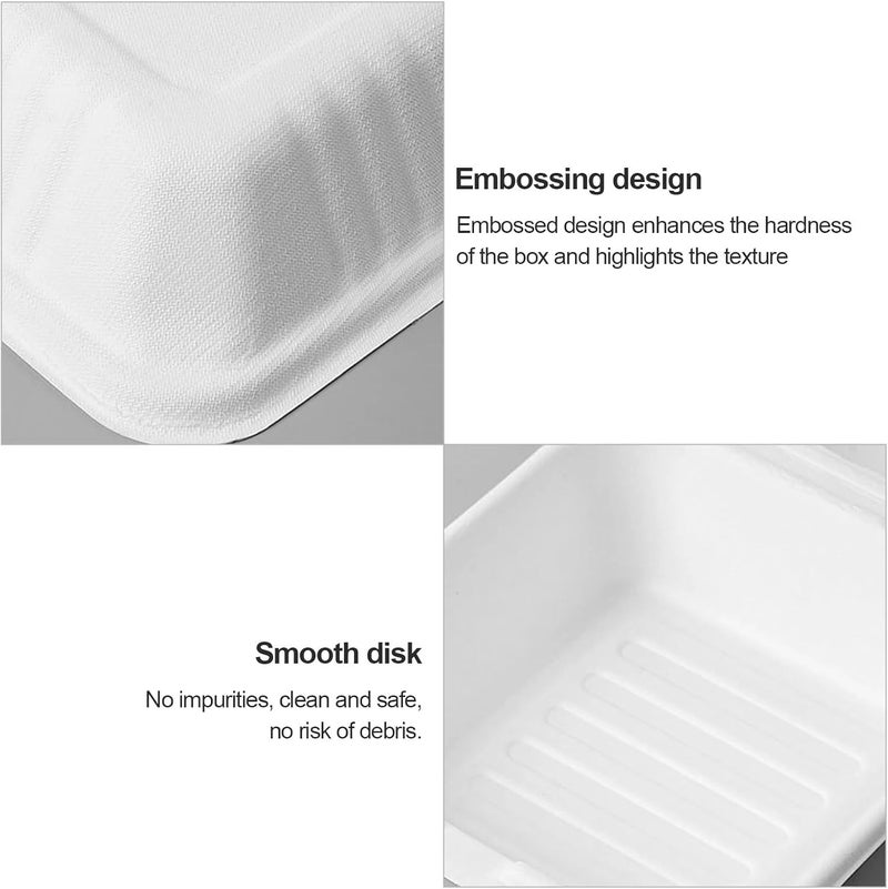 Sandwich Containers 50PCS Eco-Friendly Take Out Boxes - Biodegradable Lidded, Cake Burger Lunch(Brown) - Image 3