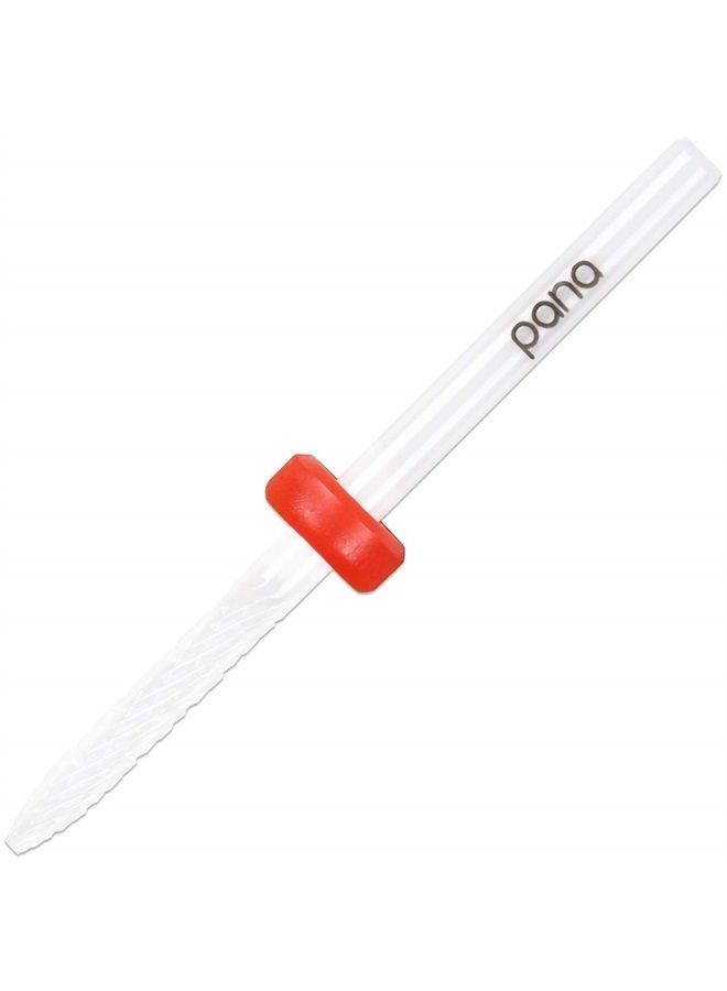 Pana Professional Ceramic White Under Nail Cleaner Bit Nail Drill (Grit: Fine) 3/32" Shank Size - Image 1