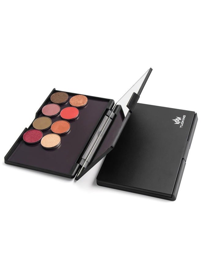 TUOKING Makeup Magnetic Palette with Mirror and 20Pcs Metal Stickers Empty Storage Palette for Eyeshadow Powder Highlighter, Black - Image 5