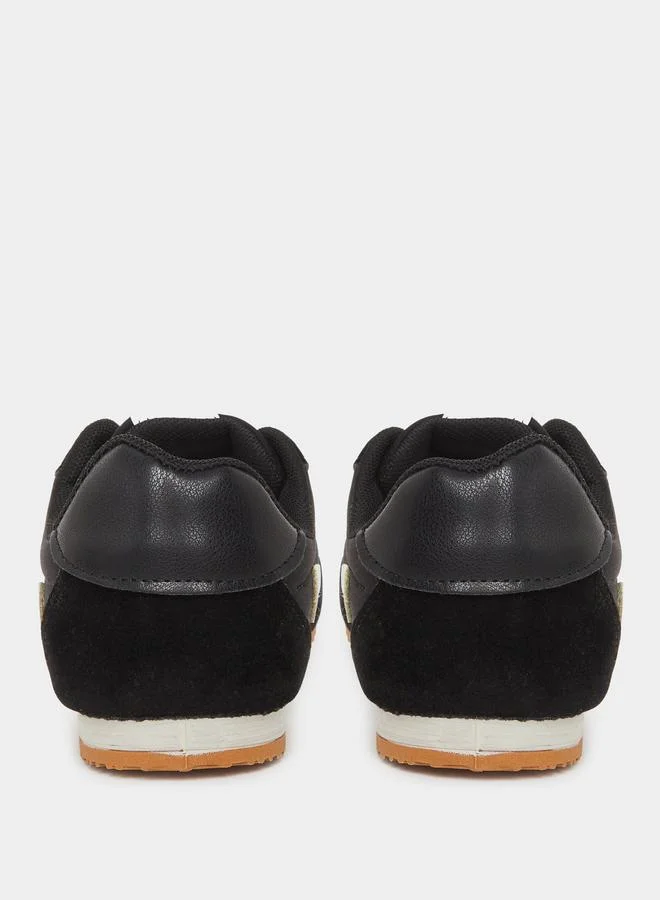 Styli Suede Look Logo Detail Lace Up Sneakers