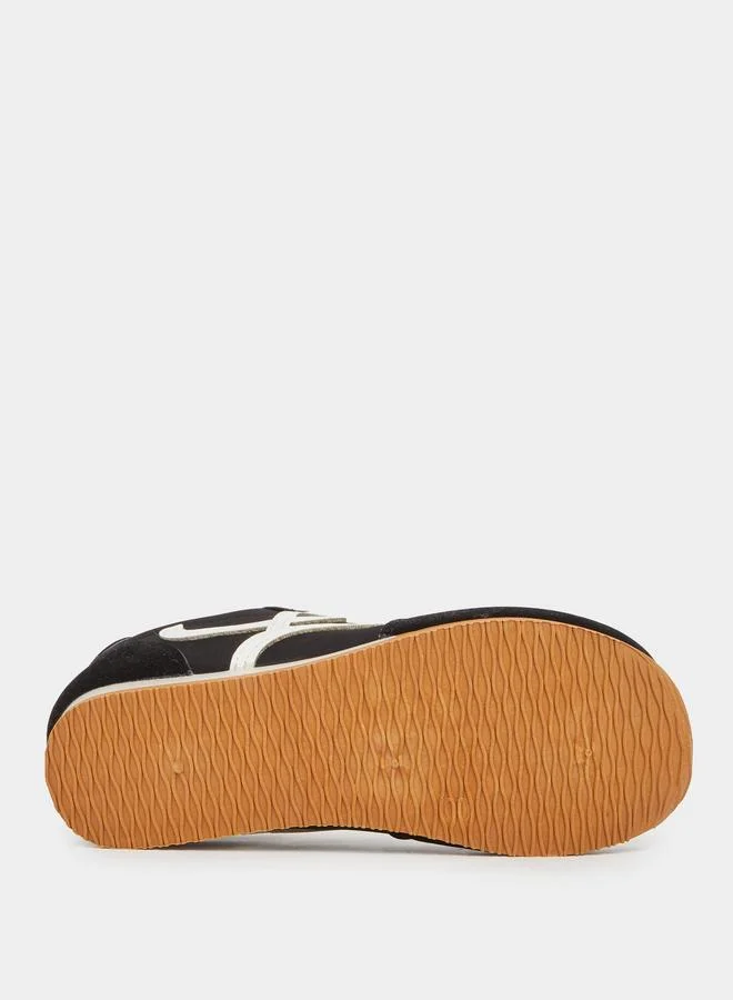 Styli Suede Look Logo Detail Lace Up Sneakers