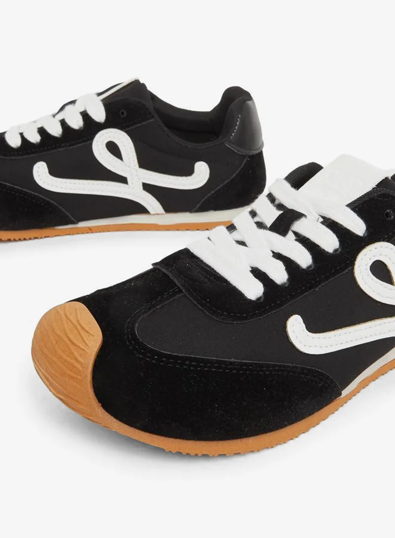 Styli Active Suede Look Logo Detail Lace Up Sneakers