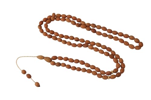 Islamic Bazaar Handmade Genuine Olive Seed 99 Beads Tasbeeh Small Size Rosary Misbaha Islamic Gift Tasbih Prayer Beads Tesbih 0.24x0.30 inches Dhikr - Image 1
