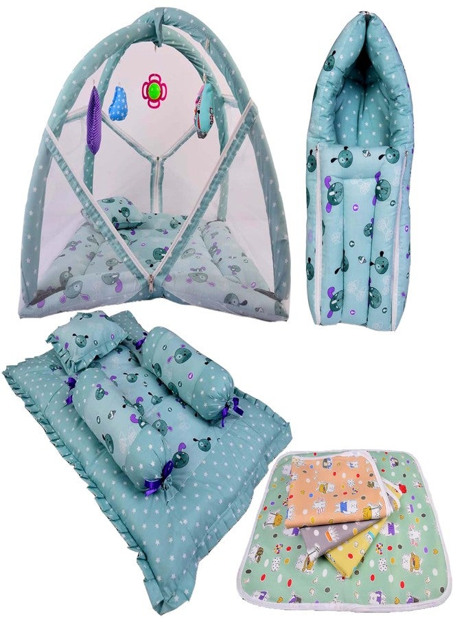 Kwitchy Baby Bedding Set Combo Permium Essential Items for Unisex Infants(Green, 0-6 Months) (4PCS Set) - Image 1