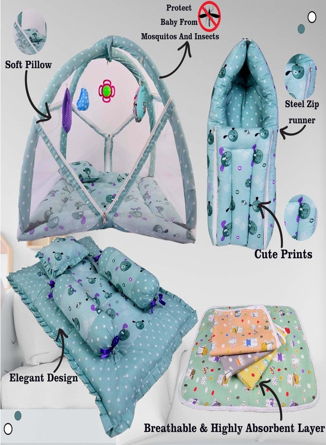 Kwitchy Baby Bedding Set Combo Permium Essential Items for Unisex Infants(Green, 0-6 Months) (4PCS Set) - Image 2