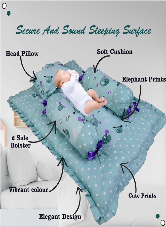 Kwitchy Baby Bedding Set Combo Permium Essential Items for Unisex Infants(Green, 0-6 Months) (4PCS Set) - Image 5