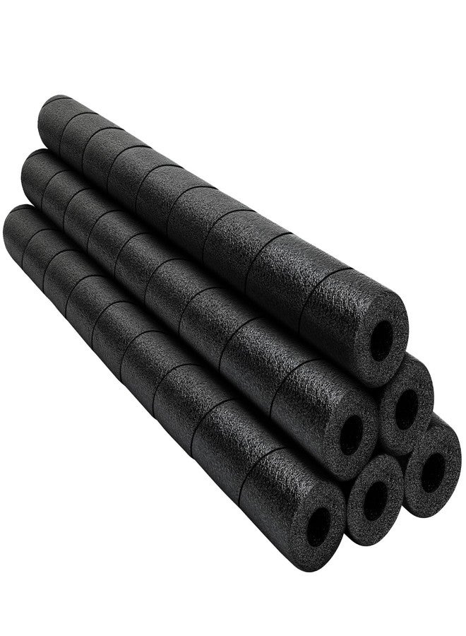 Kathfly 6 Pack 25 Inches Pipe Insulation Foam Tube Pipe Covers Wrap Pool Noodles Garage Pole Padding No Adhesive for Bumper Outdoor Basement Pole Protector(Black) - Image 1