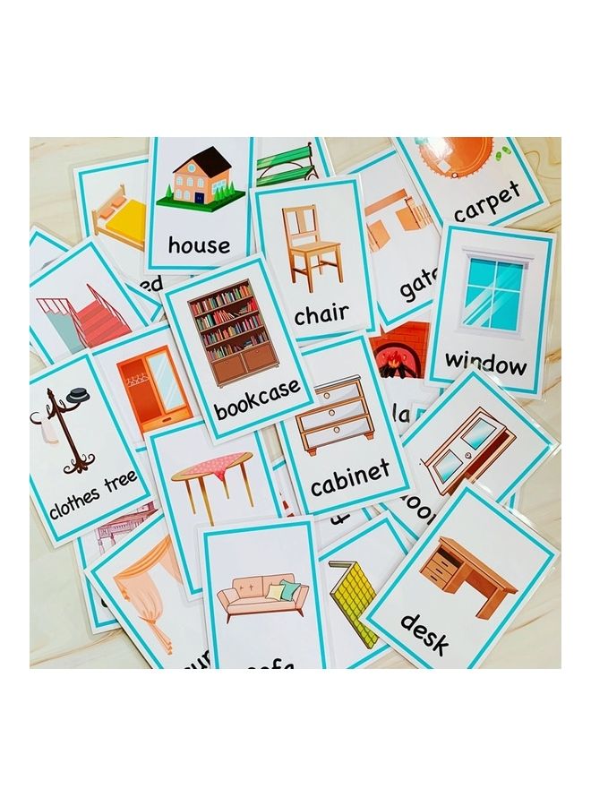 NIBEMINENT 24-Piece English Cognitive Cartoon Educational Flash Cards for Kids 22 X 31cm - Image 2