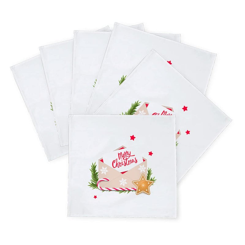 Khakee 6 Pcs Christmas Theme Silk Table Napkins 10x 10 for Xmas Decoration Christmas OrnamentsChristmas Giftxmas21219 - Image 2
