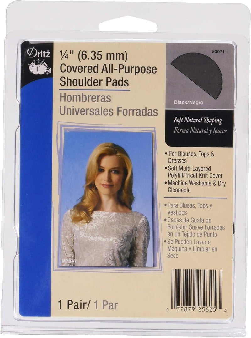 Dritz 103549 530711 Shoulder Pads Covered AllPurpose 14 Black - Image 1