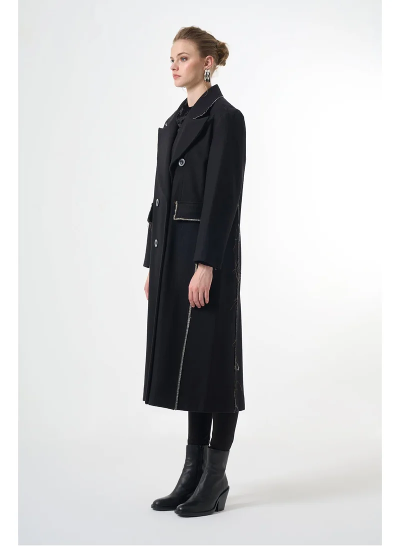 MissWhence Double-breasted Overcoat - Black