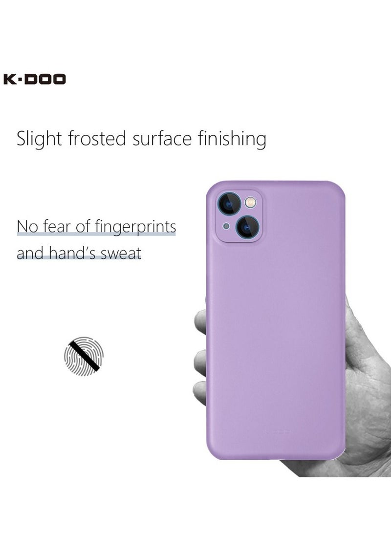 K-Doo غطاء خلفي رقيق للغاية من جلد الهواء لجهاز آيفون 13، مضاد للانزلاق، تغطية كاملة، بنفسجي - Image 4