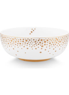 Pip Studio Royal Gold White White Porcelain Salad Bowl 15 cm  - Image 1