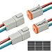 ALFOCI 2 Set 6 Pin DT Deustch Waterproof Automotive Electrical Butt Connector with 16AWG 40105 600V Wires and Heat Shrink Tubes Connectors Kit for Car Truck Boat E 6Pin Wiring 2Pair - Image 2
