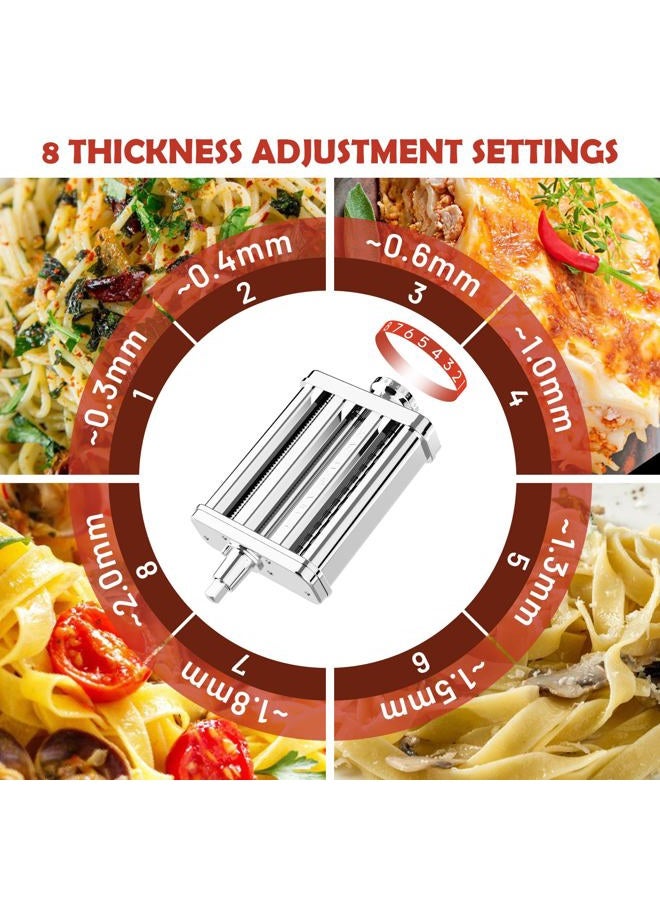 FOCOllK 3-in-1 Pasta Attachment for KitchenAid Stand Mixer - Stainless Steel Pasta Maker includes Roller, Spaghetti & Fettuccine Cutters | Professional Pasta Accessories for Homemade Noodles & Italian Cuisine - Image 3