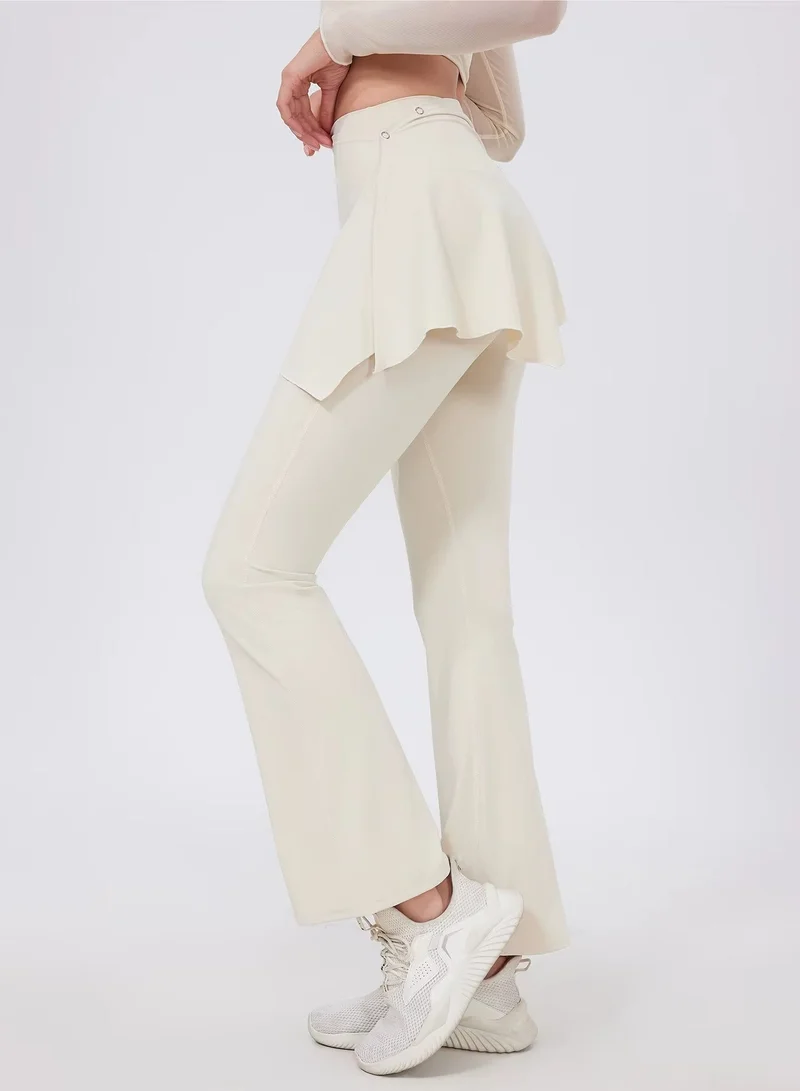 Svl Cream Tala Modest Flared Leggings with Detachable Skirt for Women | Best Price UAE