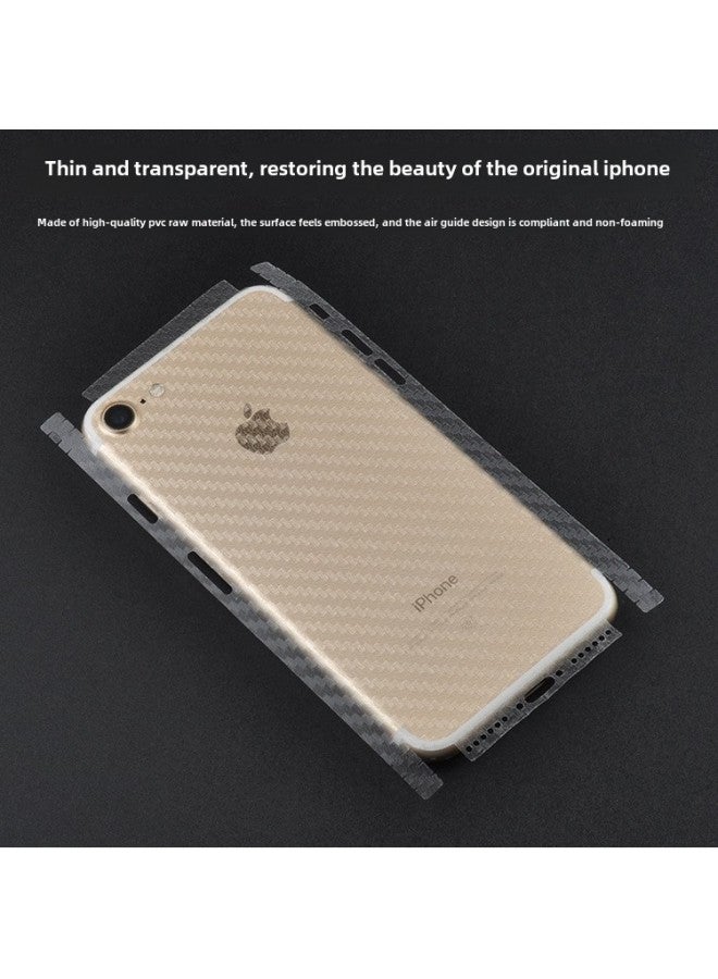 Suitable For Apple XSMax Mobile Phone Film Iphone678plus Rear Film Transparent Backpack Edge Full Covered Carbon Fiber Paper-Color:Apple 7p (bare)-Dimensions:Carbon Fiber Pattern-Back Sticker  - Image 4