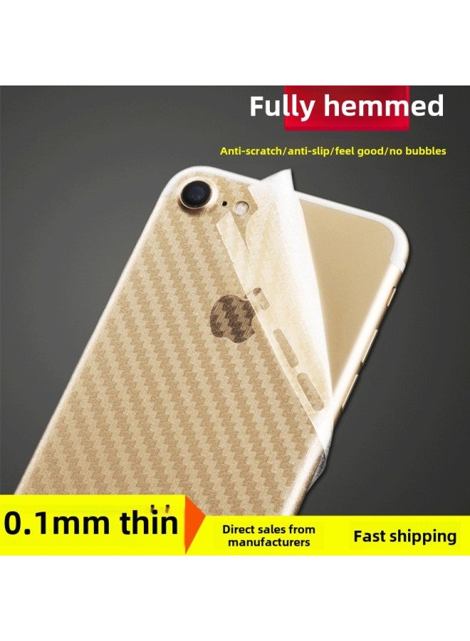 Suitable For Apple XSMax Mobile Phone Film Iphone678plus Rear Film Transparent Backpack Edge Full Covered Carbon Fiber Paper-Color:Apple 7p (bare)-Dimensions:Carbon Fiber Pattern-Back Sticker  - Image 1