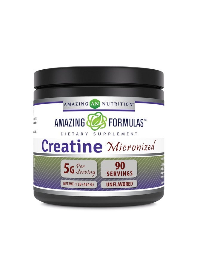 Amazing Nutrition Amazing Formulas Micronized Creatine Monohydrate Supplement | 5000 Mg | Non-GMO | Gluten Free | Made in USA (1 Lb, Unflavored) - Image 1