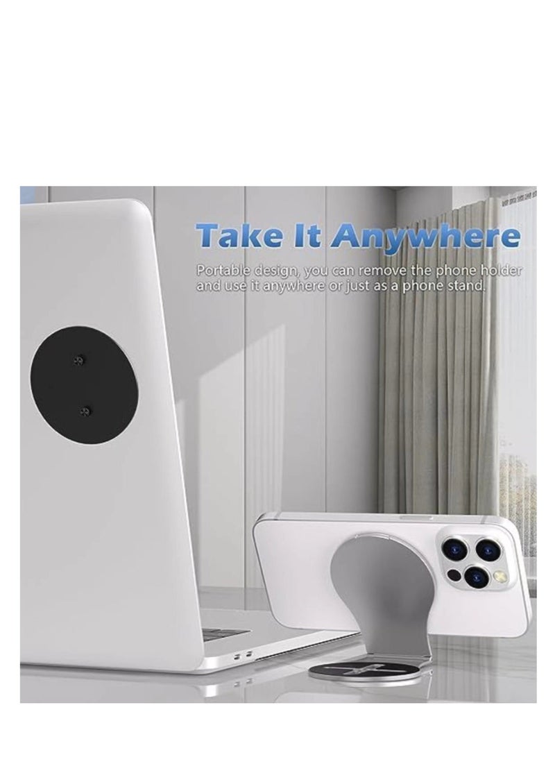 Captaintech Laptop Phone Mount, 360° Rotatable Car Tripod Phone Holder Stand, Detachable Magnetic Phone Holder for Laptop, Foldable Desktop Monitor Side Phone Mount, Hands Free Foldable Ultra-Thin - Image 2