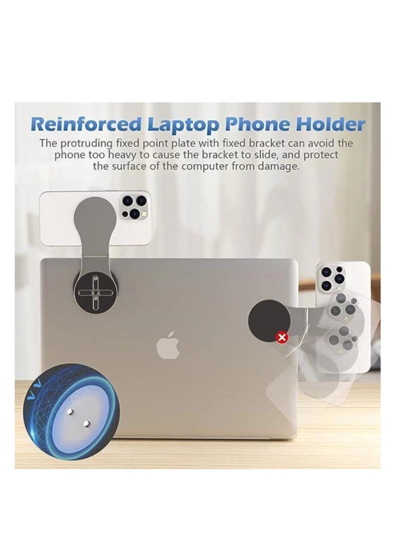 Captaintech Laptop Phone Mount, 360° Rotatable Car Tripod Phone Holder Stand, Detachable Magnetic Phone Holder for Laptop, Foldable Desktop Monitor Side Phone Mount, Hands Free Foldable Ultra-Thin - Image 3