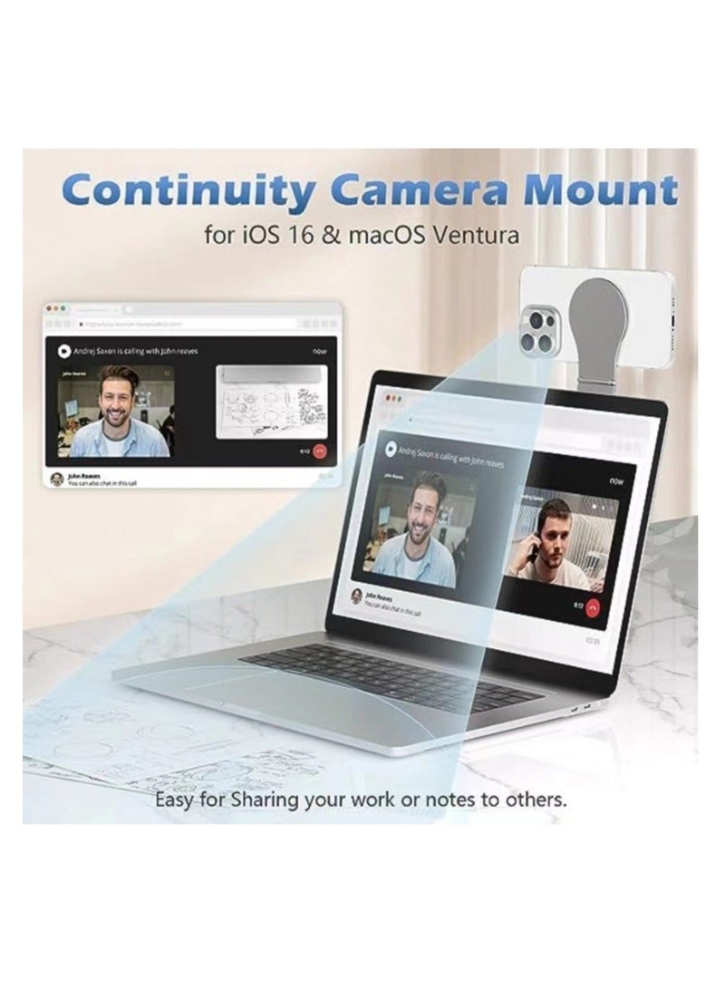 Captaintech Laptop Phone Mount, 360° Rotatable Car Tripod Phone Holder Stand, Detachable Magnetic Phone Holder for Laptop, Foldable Desktop Monitor Side Phone Mount, Hands Free Foldable Ultra-Thin - Image 4