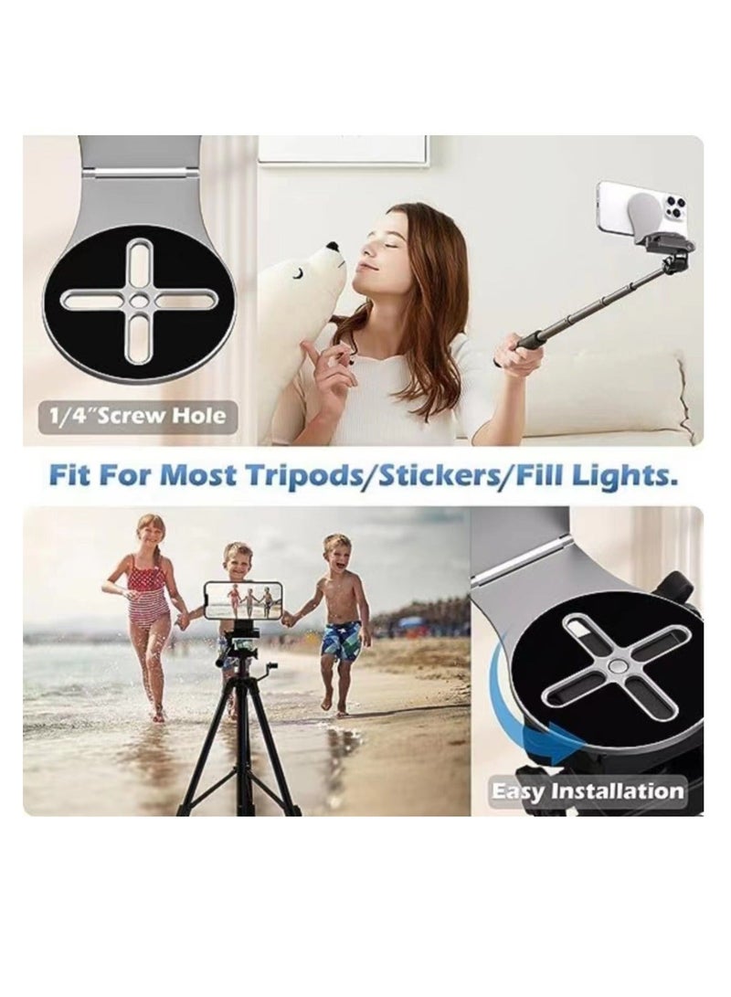 Captaintech Laptop Phone Mount, 360° Rotatable Car Tripod Phone Holder Stand, Detachable Magnetic Phone Holder for Laptop, Foldable Desktop Monitor Side Phone Mount, Hands Free Foldable Ultra-Thin - Image 5