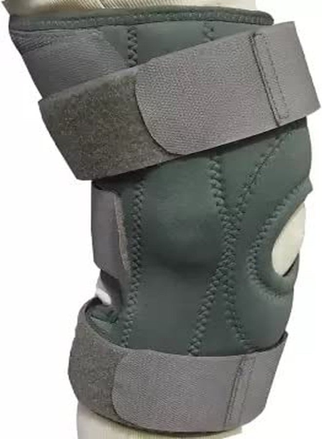 KUDIZE Open Patella Hinged Knee Brace for Knee Joint Pain Relief Functional Knee Support Cap Sleeve for Men & Women Ligament Tear Wraparound Stabilizer Grey (1 Pair / 2 Pcs) (M) - Image 2
