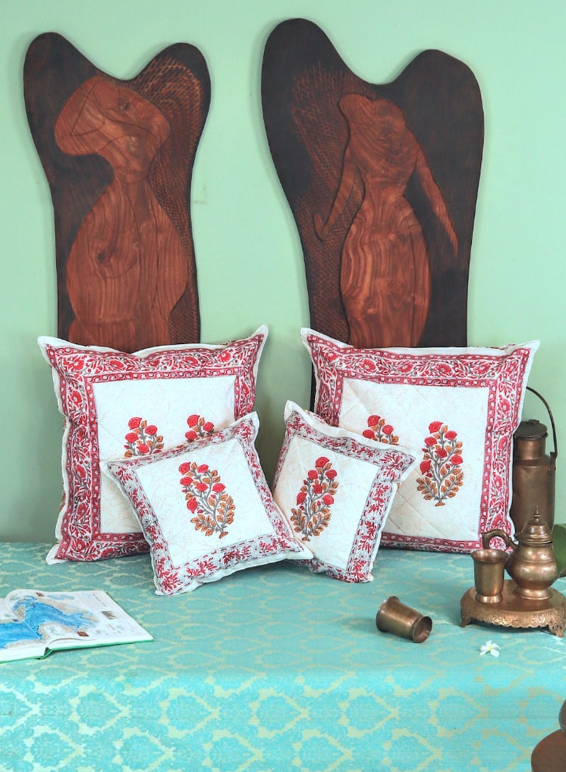 أوجريا غطاء وسادة من القطن العضوي Pink Iris مطبوع يدويًا 65 سم X 65 سم - Image 4