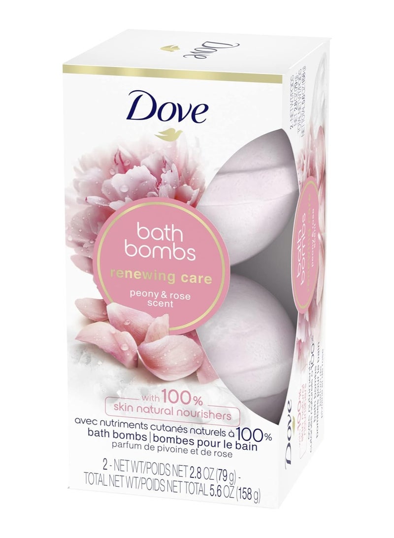دوف قنابل الاستحمام Dove Nourishing Secrets لإنعاش وتجديد البشرة برائحة الفاوانيا والورد، 79 جرام، عبوتان - Image 3