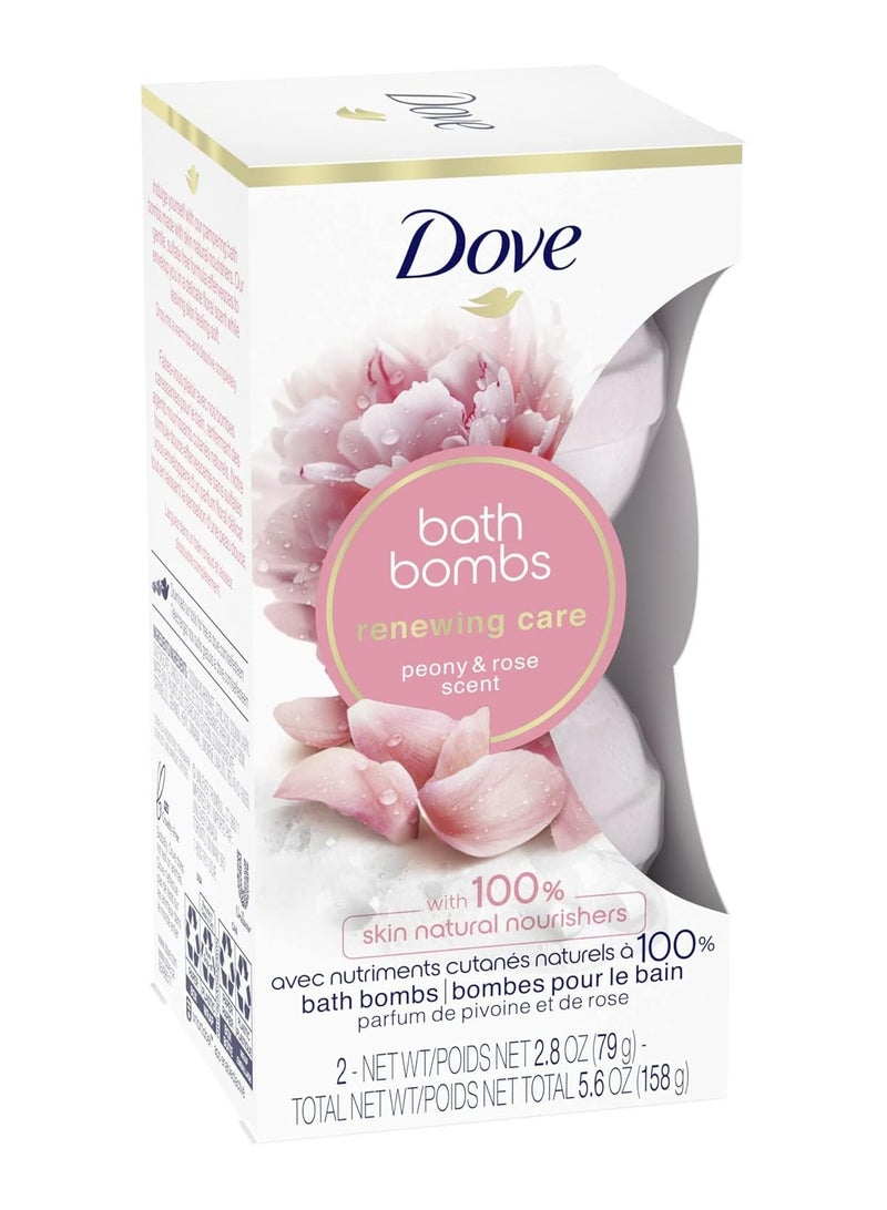دوف قنابل الاستحمام Dove Nourishing Secrets لإنعاش وتجديد البشرة برائحة الفاوانيا والورد، 79 جرام، عبوتان - Image 2